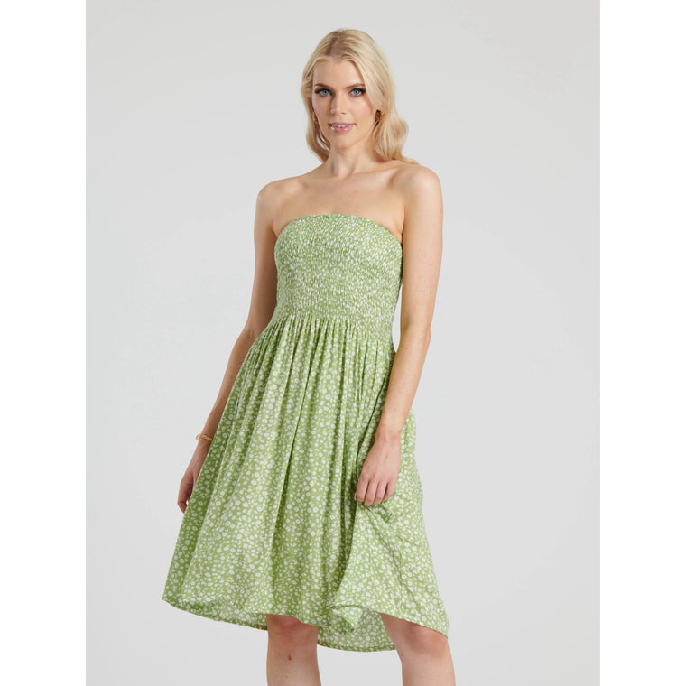 3 in 1 Dress / Skirt - Green Ditsy Floral