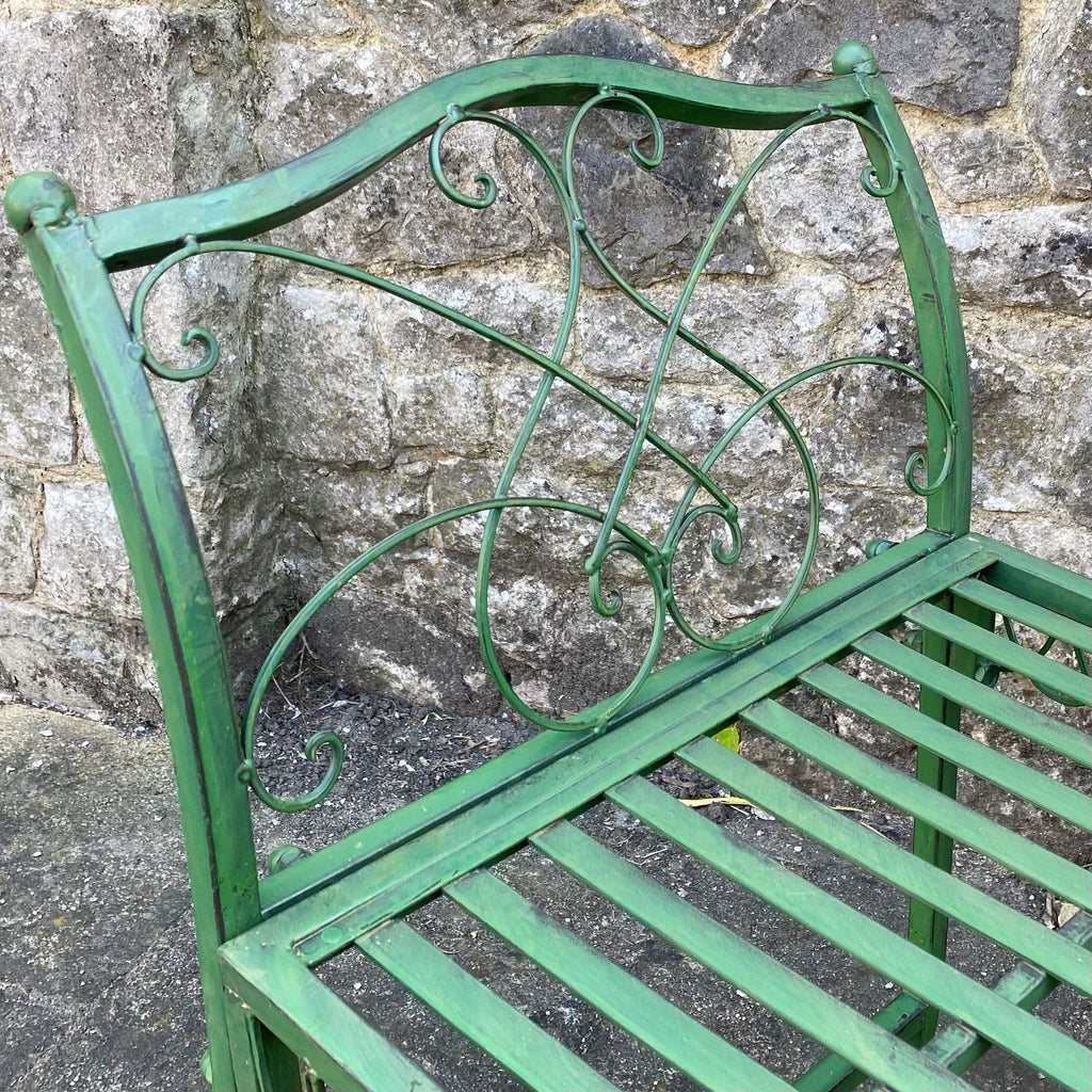Antique Green Stool Bench