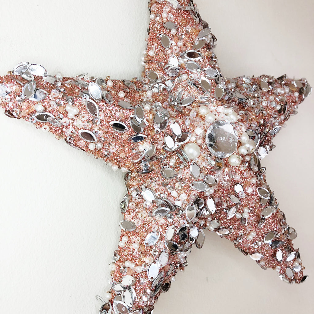 Large Super Sparkly Pink Star Bauble