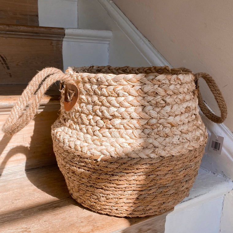 Woven Grass Belly Basket