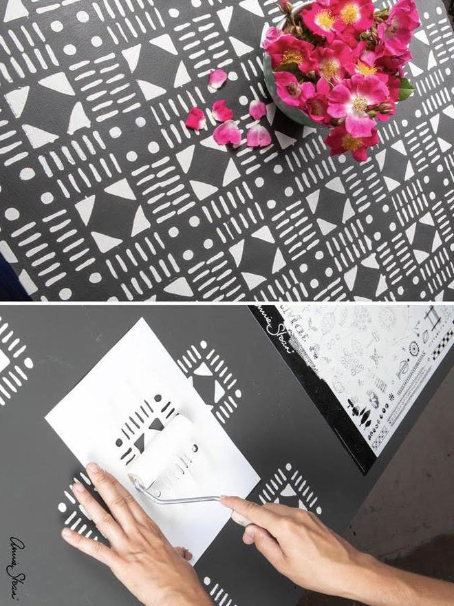 Repeat Tiling using an Annie Sloan Stencil