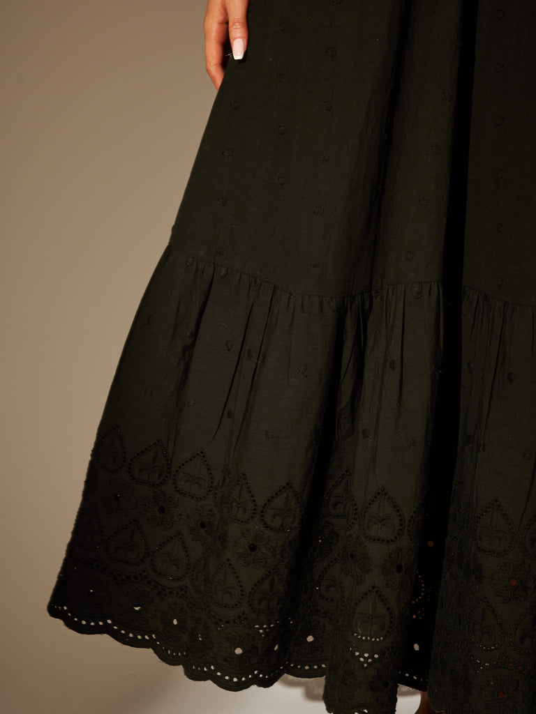Black Broderie Anglaise Dress