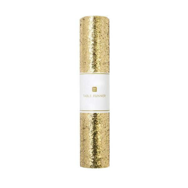 1.8m Reusable Glitter Fabric Table Runner - Gold