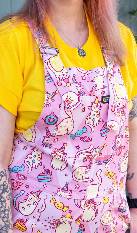 Party Cats Stretch Twill Dungarees