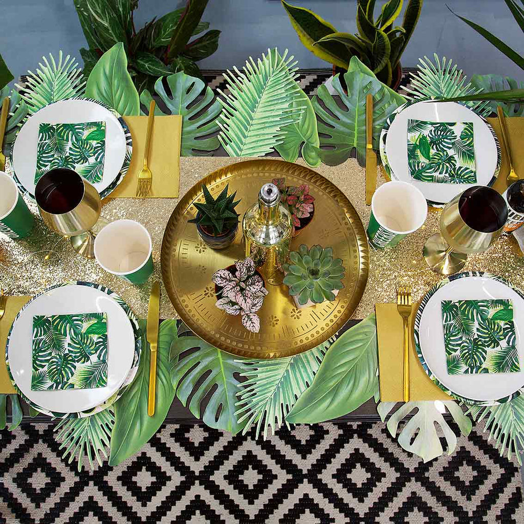 1.8m Reusable Glitter Fabric Table Runner - Gold