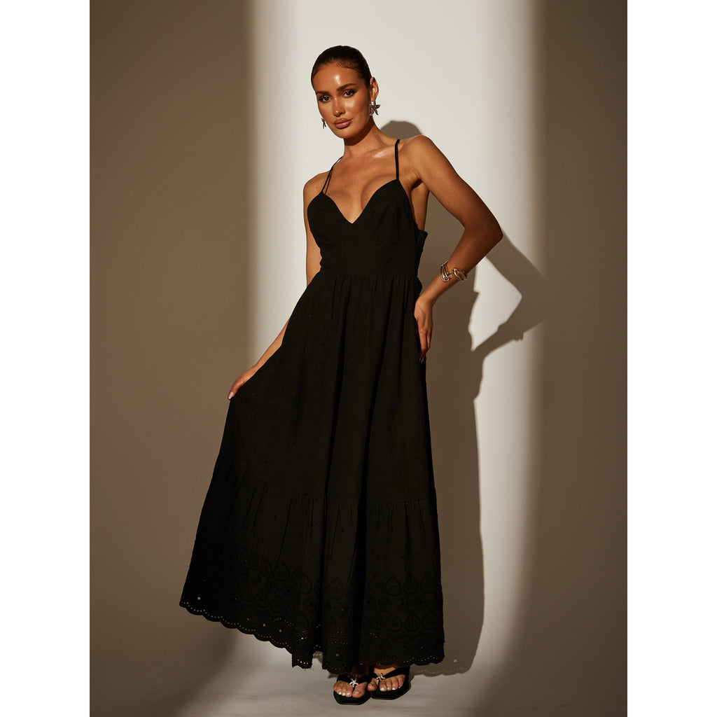 Black Broderie Anglaise Dress