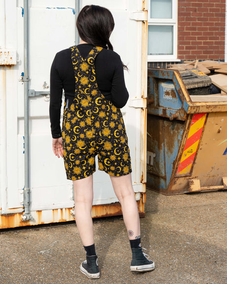 Rebel Romance Celestial Sun & Moon Short Dungarees