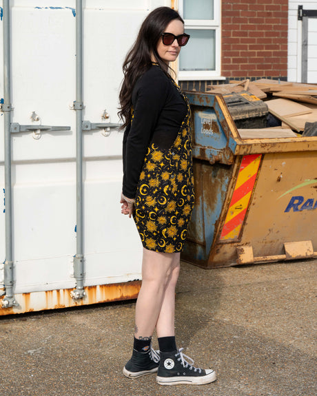 Rebel Romance Celestial Sun & Moon Short Dungarees