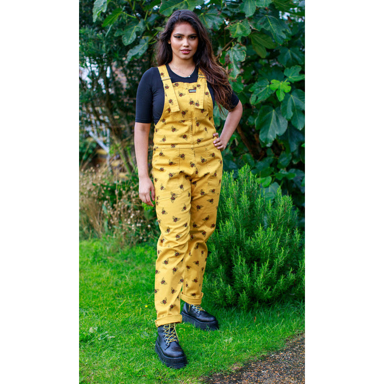 Gold Bees Stretch Twill Dungarees