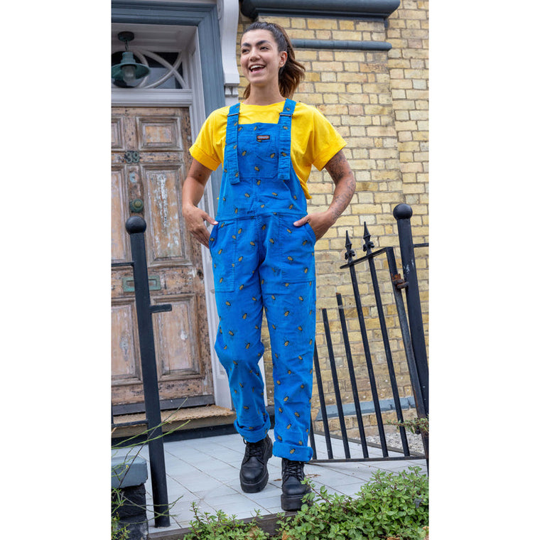 Blue Bees Stretch Corduroy Dungarees