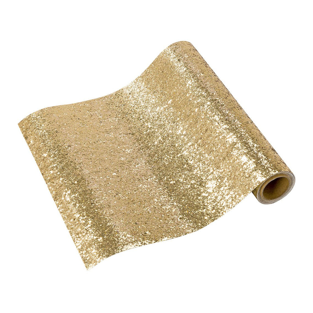 1.8m Reusable Glitter Fabric Table Runner - Gold