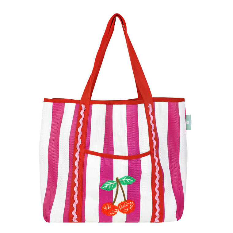 Recycled Plastic Tote Bag - Cherry