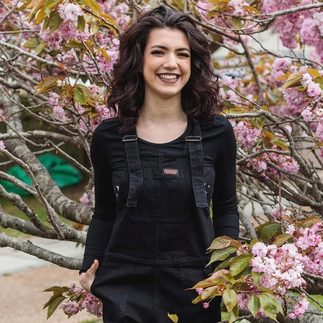 Black Stretch Denim Dungarees