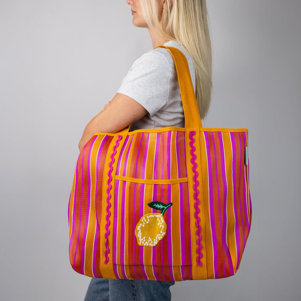 Recycled Plastic Tote Bag - Lemon