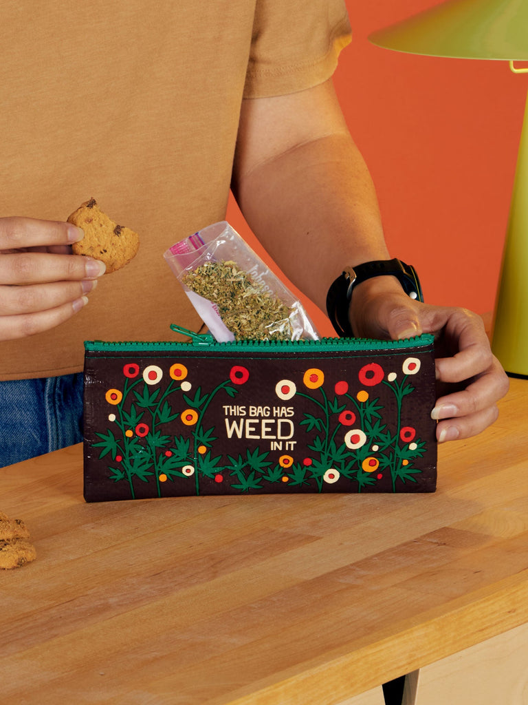 Blue Q Pencil Case - This Bag Has Weed In It