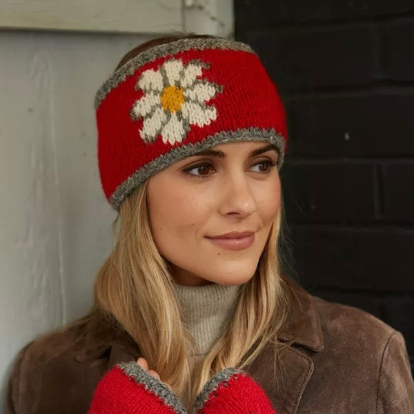 Pachamama Daisy Headband - Red