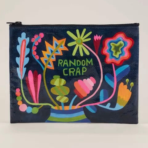 Blue Q Zipper Pouch - Random Crap Floral