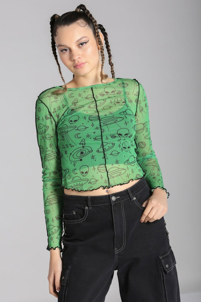 Hell Bunny Scully Mesh Top
