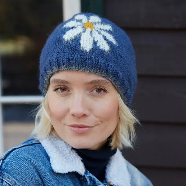 Pachamama Daisy Beanie Hat - Denim