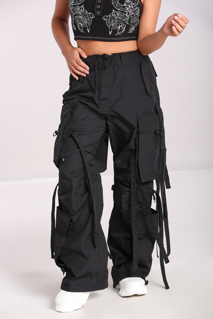 Hell Bunny Octopus Combat Trousers - Black