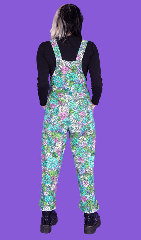 Succulents Stretch Twill Dungarees