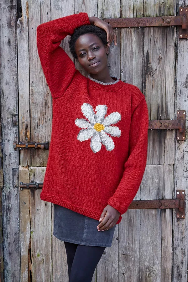 Pachamama Daisy Sweater - Red