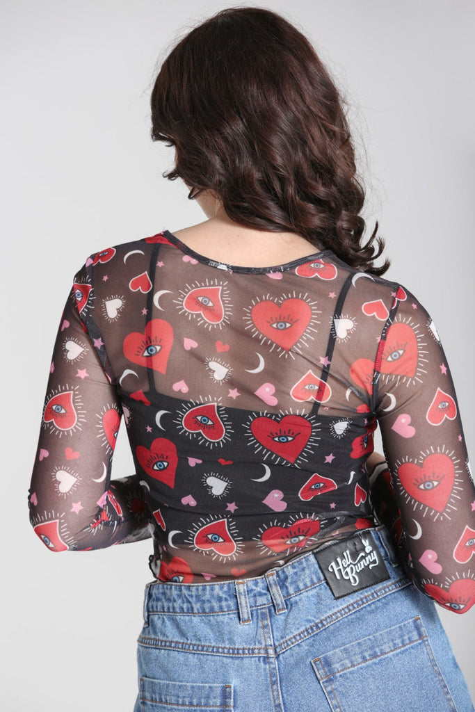 Hell Bunny Kate Heart Mesh Top