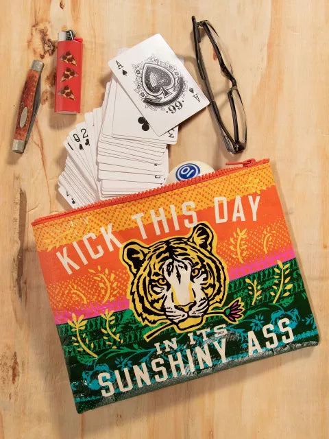 Blue Q Zipper Pouch - Kick The Day In It's Sunshiny Ass