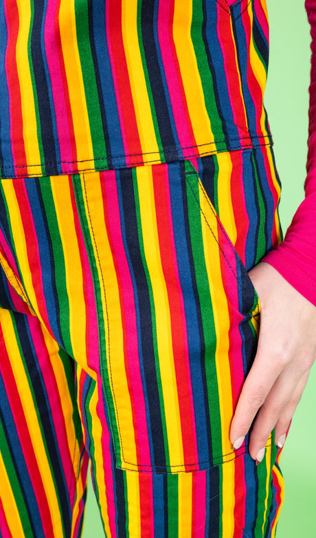 Rainbow Stripes Stretch Twill Dungarees