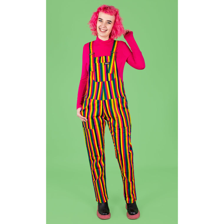 Rainbow Stripes Stretch Twill Dungarees