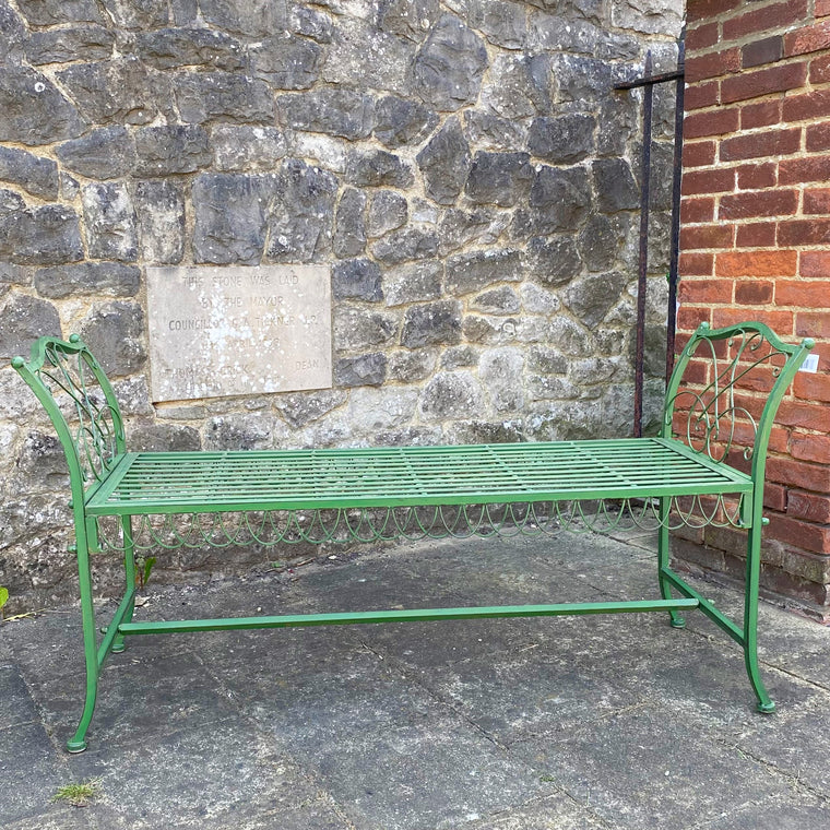 Antique Green Stool Bench