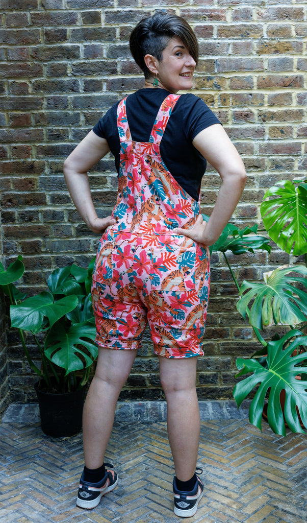 Tiger Lily Stretch Twill Short Dungarees