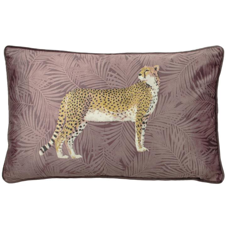 Cheetah Forest Velvet Cushion - Blush