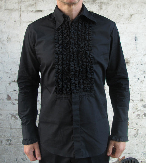 Mens Vintage Style Ruffle Dinner Shirt - 4 Colours