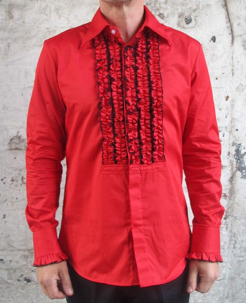 Vintage Style Ruffle Dinner Shirt - 4 Colours