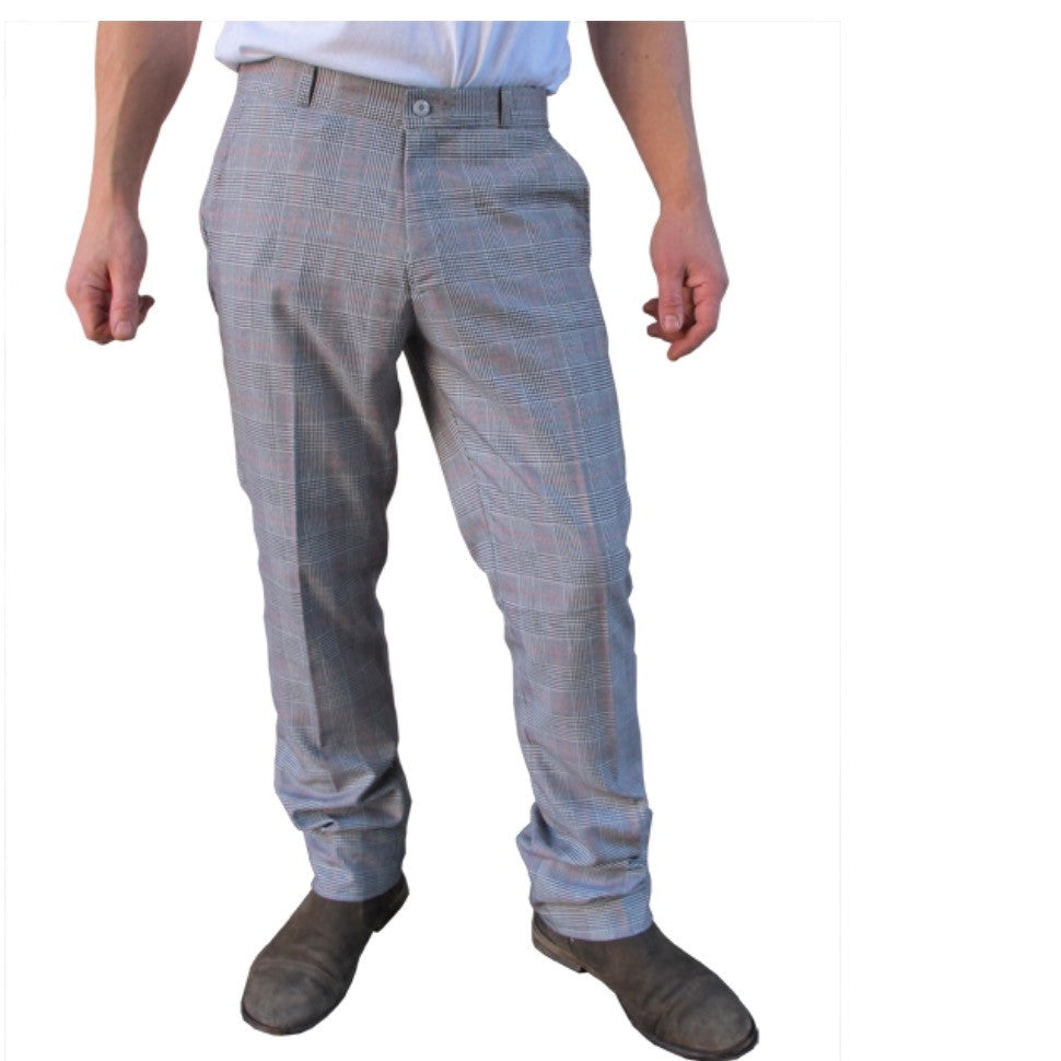 Mens Sta Prest Trousers Prince of Wales Check