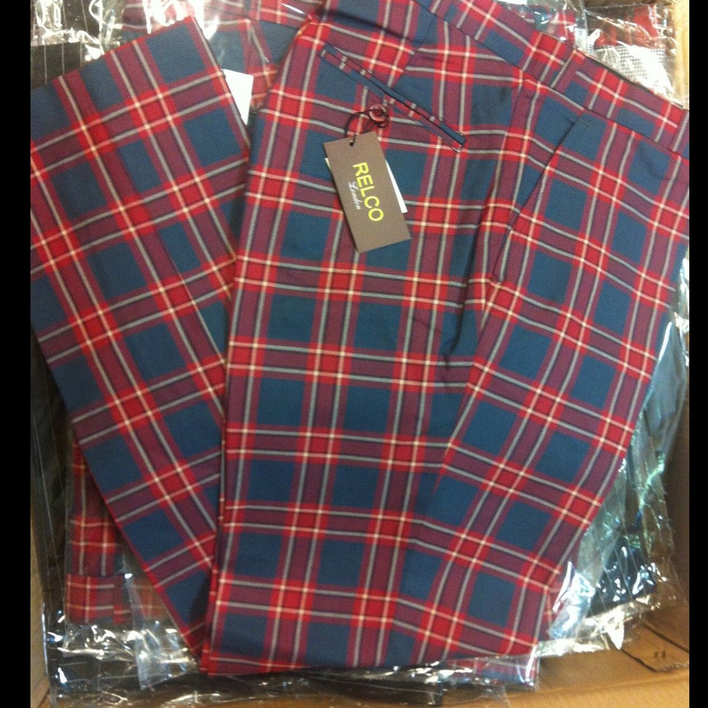 Sta Prest Trousers Red Tartan 3