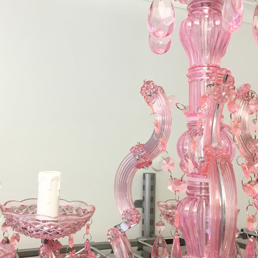 6 Arm Tickled Pink Chandelier