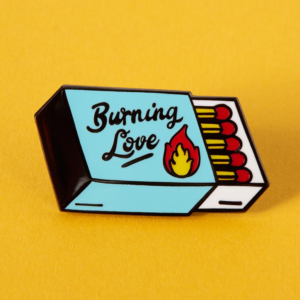 Punky Pins Enamel Pin Badge - Burning Love Matchbox