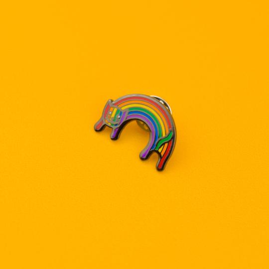 Enamel Pin Badge - Rainbow Cat