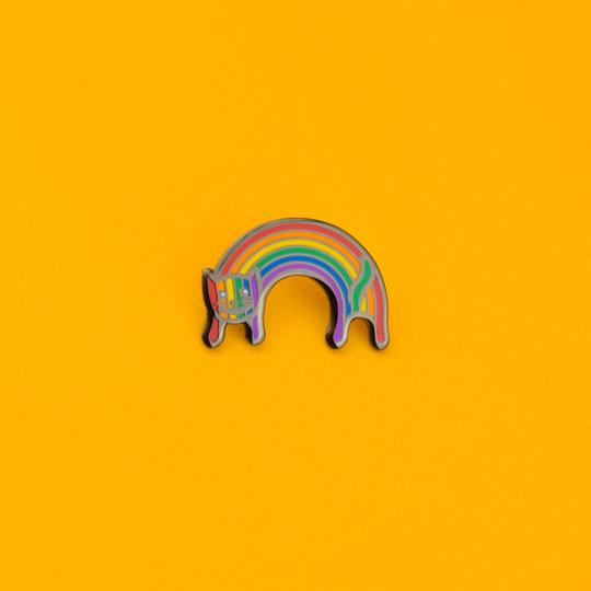 Enamel Pin Badge - Rainbow Cat
