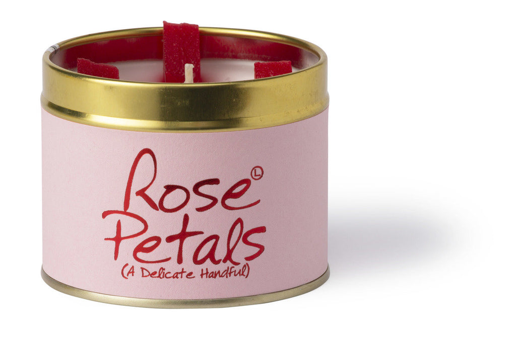 Lily-Flame Scented Tin Candle - Rose Petals