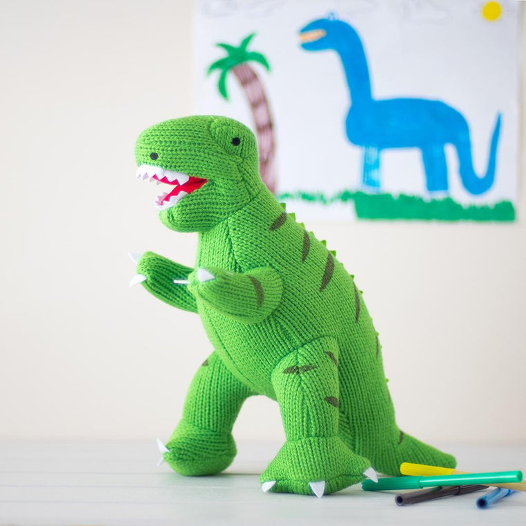 Terry Green T-Rex Knitted Dinosaur Soft Toy