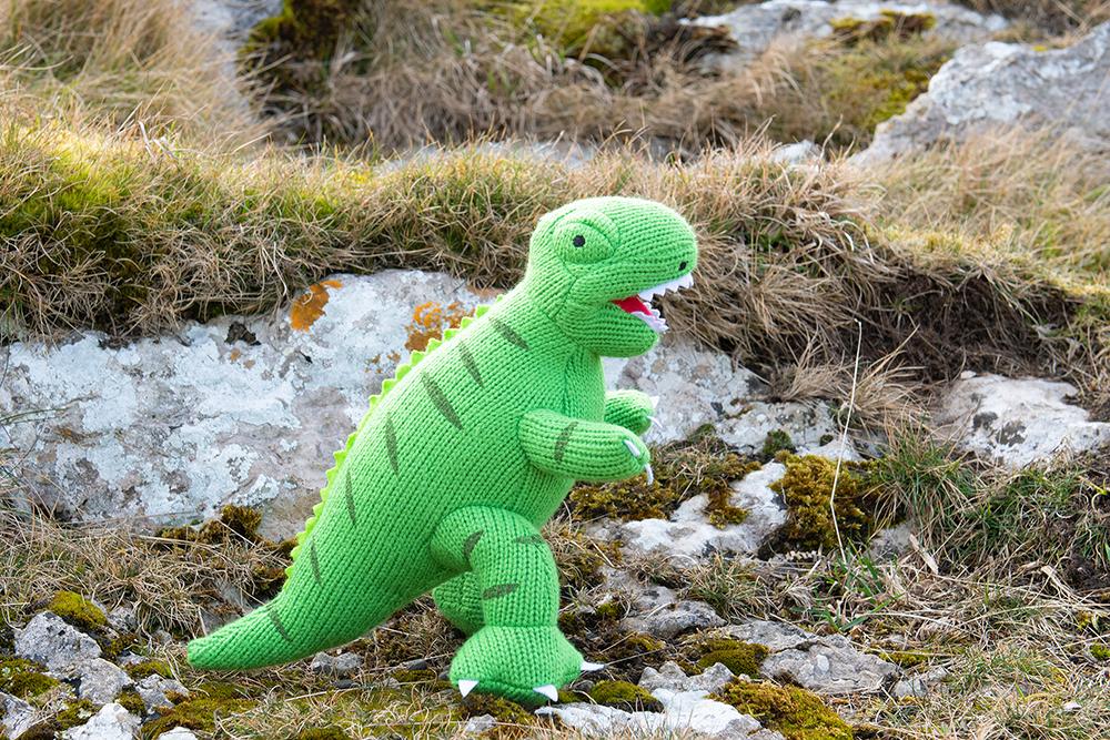 Terry Green T-Rex Knitted Dinosaur Soft Toy
