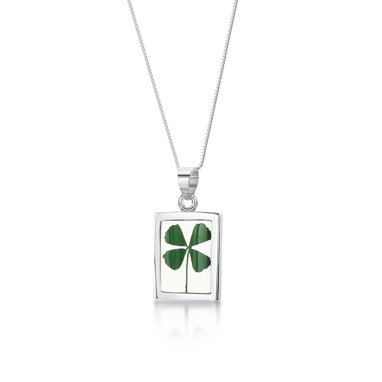 Good Luck 'Four-Leaf Clover' Necklace - Rectangle