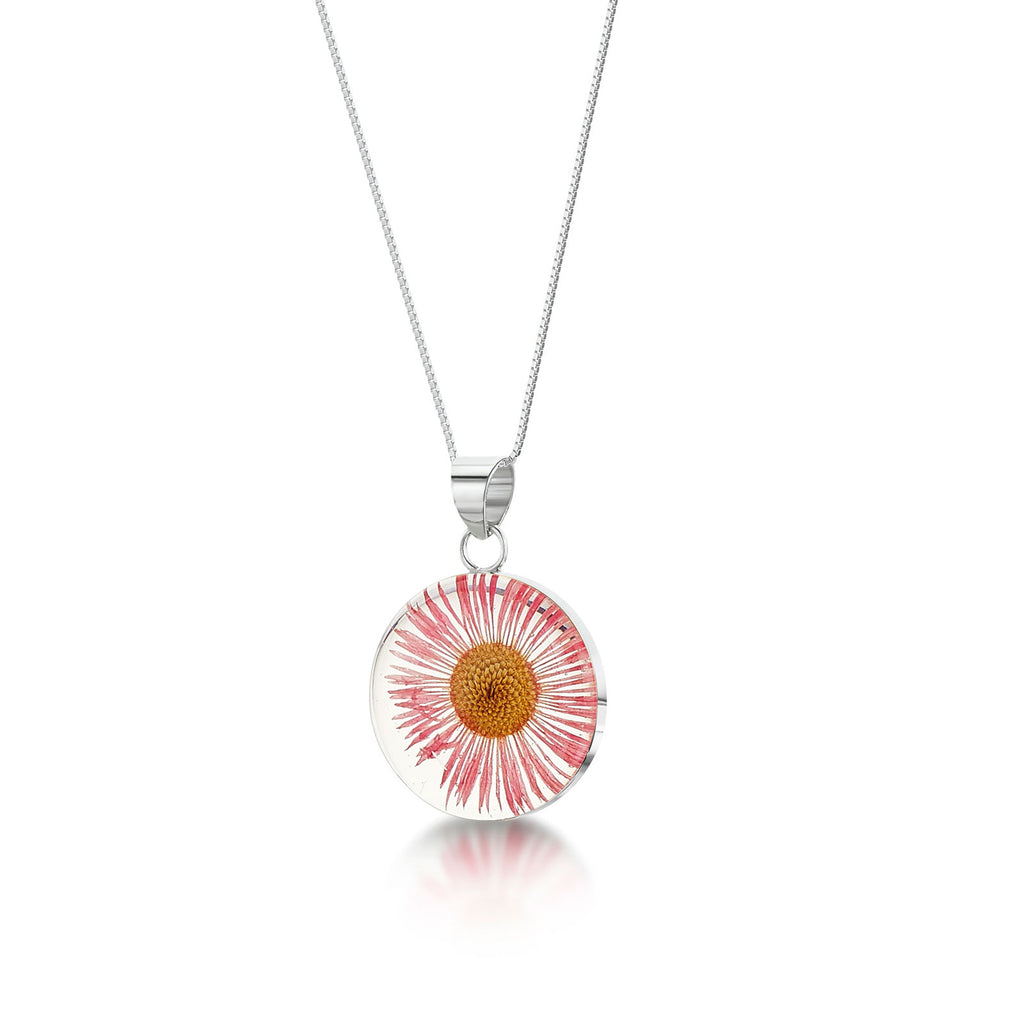 Real Flower Daisy Necklace - Pink