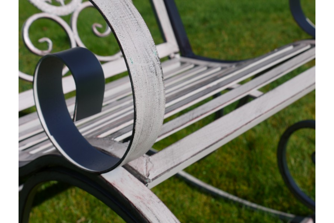 Metal Garden Rocking Chair Antique Grey Kiss Kiss Heart