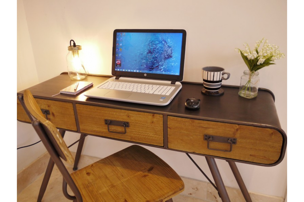 Wood & Metal Industrial Style Desk