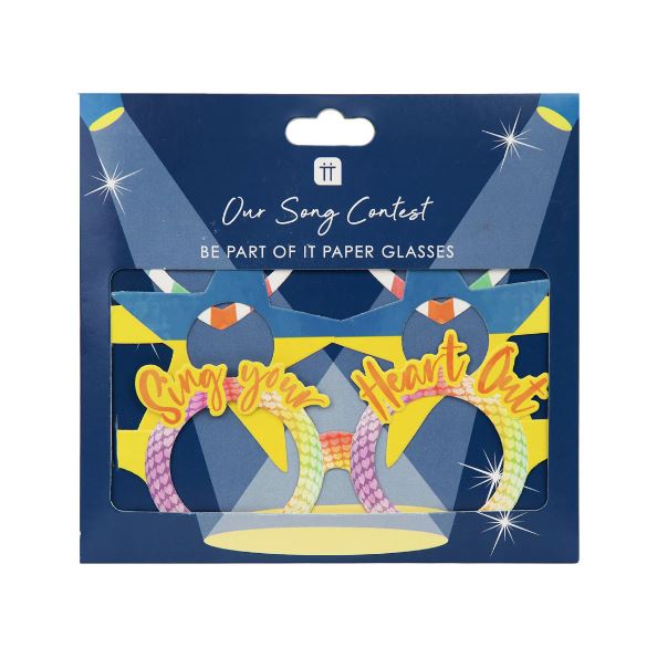 Eurovision Song Contest Paper Party Glasses - 8 Pack