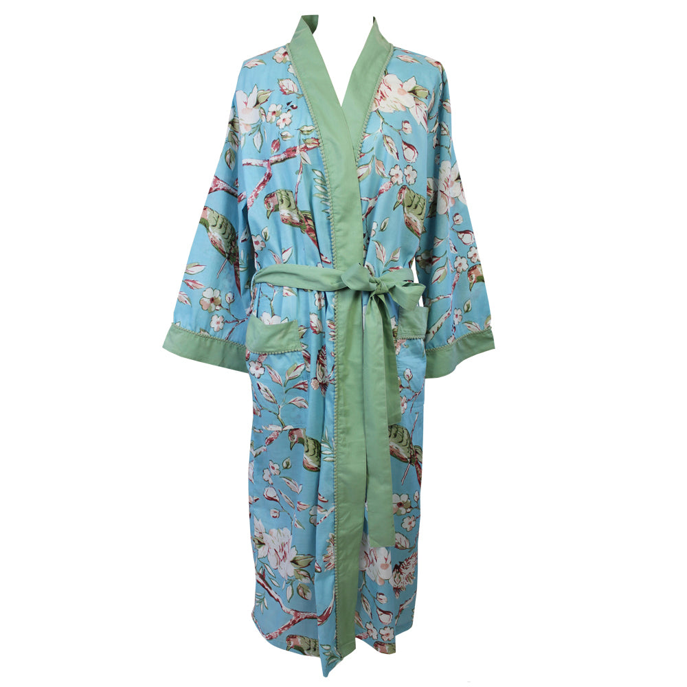 Cotton Blue Blossom Dressing Gown